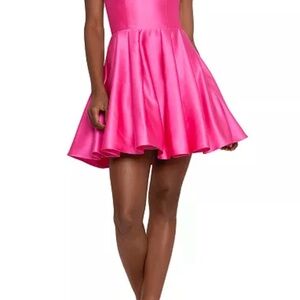 Blondie Nites Pink Satin Dress